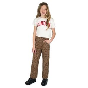 Tween Diva Girls Leopard Printed Twill Pants